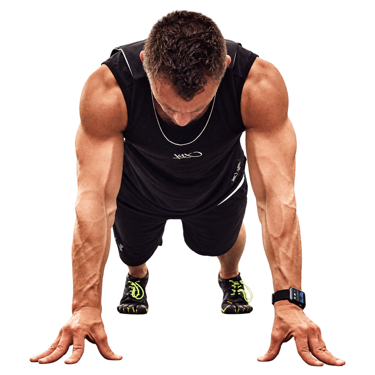 Athlet in der High-Plank-Position — NTL-FIT Hauptmotiv